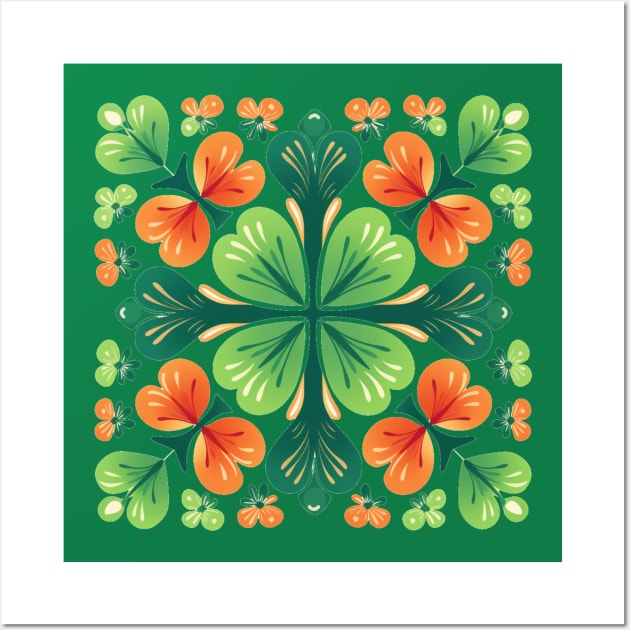 Clover shamrock in St Patricks day Wall Art by MilkyBerry